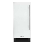 True 15 Inch 85 Lb. Left Hinge Outdoor Ice Maker - Matte White w/ Stainless Steel Handle - TUI-15-L-OP-D~DSK-030-H04