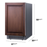 Summit ADA Height 18 Inch 60 Lb. Outdoor Clear Icemaker - Panel Ready - BIM182OSADAIF - Image 3