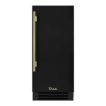 True 15 Inch 85 Lb. Right Hinge Outdoor Ice Maker - Matte Black w/ Brass Handle - TUI-15-R-OP-D~DSK-027-H01