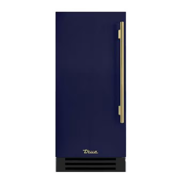 duttpack-40180 True 15 Inch 85 Lb. Left Hinge Outdoor Ice Maker - Cobalt w/ Brass Handle - TUI-15-L-OP-D~DSK-078-H01 - Image 1