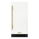 True ADA Height 15 Inch 75 Lb. Right Hinge Outdoor Ice Maker - Matte White w/ Brass Handle - TUIADA-15-RS-A~030-H01