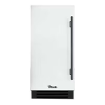 True ADA Height 15 Inch 75 Lb. Left Hinge Outdoor Ice Maker - Matte White w/ Pewter Handle - TUIADA-15-LS-A~030-H05
