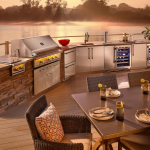 True 15 Inch 85 Lb. Right Hinge Outdoor Ice Maker - Matte White w/ Brass Handle - TUI-15-R-OP-D~DSK-030-H01 - Image 6