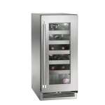 Perlick 15-Inch Signature Series Stainless Steel Glass Door Outdoor Wine Reserve - Right Hinged - HP15WO-4-3R