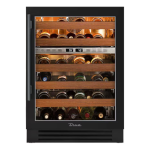 True 24 Inch 45 Bottle Right Hinge Glass Door Outdoor Dual Zone Wine Cabinet - Matte Black w/ Pewter Handle - TWC-24DZ-R-OG-C~DSK-027-H05
