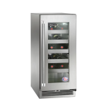 Perlick 15-Inch Signature Series Stainless Steel Glass Door Outdoor Wine Reserve w/ Door Lock - Right Hinged - HP15WO-4-3RL