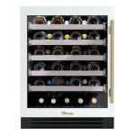 True ADA Height 24 Inch 40 Bottle Left Hinge Glass Door Outdoor Wine Cabinet - Matte White w/ Brass Handle - TUWADA-24-LG-A~030-H01