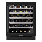 True ADA Height 24 Inch 40 Bottle Right Hinge Glass Door Outdoor Wine Cabinet - Matte Black w/ Pewter Handle - TUWADA-24-RG-A~027-H05
