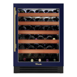 True 24 Inch 45 Bottle Right Hinge Glass Door Outdoor Wine Cabinet - Cobalt w/ Brass Handle - TWC-24-R-OG-C~DSK-078-H01