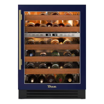 True 24 Inch 45 Bottle Right Hinge Glass Door Outdoor Dual Zone  Wine Cabinet - Cobalt w/ Brass Handle - TWC-24DZ-R-OG-C~DSK-078-H01