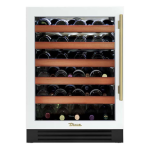 True 24 Inch 45 Bottle Left Hinge Glass Door Outdoor Wine Cabinet - Matte White w/ Brass Handle - TWC-24-L-OG-C~DSK-030-H01
