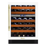 True 24 Inch 45 Bottle Right Hinge Glass Door Outdoor Wine Cabinet - Matte White w/ Brass Handle - TWC-24-R-OG-C~DSK-030-H01