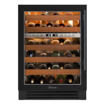 True 24 Inch 45 Bottle Left Hinge Glass Door Outdoor Dual Zone Wine Cabinet - Matte Black w/ Pewter Handle - TWC-24DZ-L-OG-C~DSK-027-H05