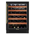 True 24 Inch 45 Bottle Right Hinge Glass Door Outdoor Wine Cabinet - Matte Black w/ Brass Handle - TWC-24-R-OG-C~DSK-027-H01