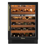 True 24 Inch 45 Bottle Right Hinge Glass Door Outdoor Dual Zone Outdoor Wine Cabinet - Matte Black w/ Brass Handle - TWC-24DZ-R-OG-C~DSK-027-H01