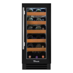 True 15 Inch 23 Bottle Right Hinge Glass Door Outdoor Wine Cabinet - Matte Black w/ Stainless Steel Handle - TWC-15-R-OG-C~DSK-027-H04