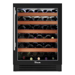 True 24 Inch 45 Bottle Right Hinge Glass Door Outdoor Wine Cabinet - Matte Black w/ Stainless Steel Handle - TWC-24-R-OG-C~DSK-027-H04