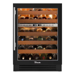 True 24 Inch 45 Bottle Right Hinge Glass Door Outdoor Dual Zone Outdoor Wine Cabinet - Matte Black w/ Stainless Steel Handle - TWC-24DZ-R-OG-C~DSK-027-H04