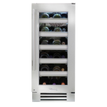 True 15 Inch 23 Bottle Right Hinge Glass Door Outdoor Wine Cabinet - Stainless Steel - TWC-15-R-SG-C