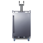 Summit Commercial Outdoor Rated Double Tap Beer Dispenser / Kegerator w/ Shelves - SBC683OSTWIN - Image 2