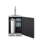Zephyr Presrv 24 Inch Outdoor Kegerator & Beverage Cooler Double Tap on Rolling Casters w/ Line Cleaning Kit - PRKB24C01AS-OD - Image 8