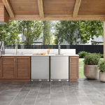 Zephyr Presrv 24 Inch Outdoor Kegerator & Beverage Cooler Triple Tap on Rolling Casters w/ Line Cleaning Kit - PRKB24C01AS-OD