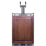 Summit 24-Inch 5.6 Cu. Ft. Built-In Kegerator - Custom Panel - SBC682PNRTWIN