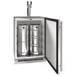U-Line 24-Inch 5.5 Cu. Ft. Outdoor Rated Kegerator w/ Double Tap Tower Kit - Stainless Steel - UOKR124-SS01A - Image 2