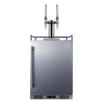 Summit Commercial Outdoor Rated Double Tap Nitro Infused Coffee Dispenser / Kegerator w/ Shelves - SBC682NCFTWIN