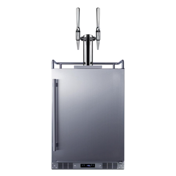 duttpack-40872 Summit Commercial Outdoor Rated Double Tap Nitro Infused Coffee Dispenser / Kegerator w/ Shelves - SBC682NCFTWIN - Image 1