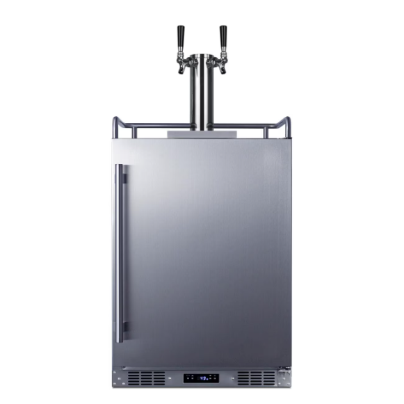 duttpack-40880 Summit Commercial Outdoor Rated Double Tap Wine Dispenser / Kegerator w/ Shelves - SBC682WKDTWIN - Image 1