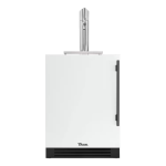 True 24 Inch Left Hinge Outdoor Single Tap Beverage Dispenser - Matte White w/ Pewter Handle - TUR-24BD-L-OP-C~DSK-030-H05