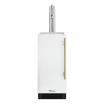 True 15 Inch Left Hinge Outdoor Single Tap Beverage Dispenser - Matte White w/ Brass Handle - TUR-15BD-L-OP-C~DSK-030-H01