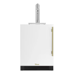 True 24 Inch Left Hinge Outdoor Single Tap Beverage Dispenser - Matte White w/ Brass Handle - TUR-24BD-L-OP-C~DSK-030-H01