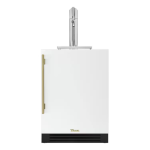 True 24 Inch Right Hinge Outdoor Single Tap Beverage Dispenser - Matte White w/ Brass Handle - TUR-24BD-R-OP-C~DSK-030-H01