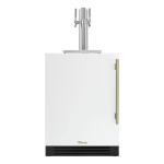 True 24 Inch Left Hinge Outdoor Dual Tap Beverage Dispenser - Matte White w/ Brass Handle - TUR-24DD-L-OP-C~DSK-030-H01
