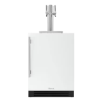 True 24 Inch Right Hinge Outdoor Dual Tap Beverage Dispenser - Matte White w/ Stainless Handle - TUR-24DD-R-OP-C~DSK-030-H04