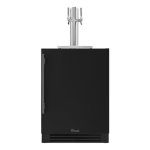 True 24 Inch Right Hinge Outdoor Dual Tap Beverage Dispenser - Matte Black w/ Pewter Handle - TUR-24DD-R-OP-C~DSK-027-H05
