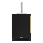True 24 Inch Left Hinge Outdoor Single Tap Beverage Dispenser - Matte Black w/ Brass Handle - TUR-24BD-L-OP-C~DSK-027-H01