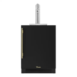 True 24 Inch Right Hinge Outdoor Single Tap Beverage Dispenser - Matte Black w/ Brass Handle - TUR-24BD-R-OP-C~DSK-027-H01