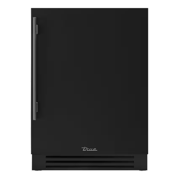 duttpack-41185 True 24 Inch 4.2 Cu. Ft. Right Hinge Outdoor Freezer - Matte Black w/ Pewter Handles - TUF-24-R-OP-C~DSK-027-H05 - Image 1
