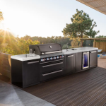 Mont Alpi Black Series 13 Ft Propane Outdoor Kitchen Island w/ 44-in Grill, Side Burner, Beverage Center & Extra Door - MAi805-BSSBEVXL - Image 7