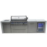 Mont Alpi Deluxe Series 10 Ft Natural Gas Outdoor Kitchen Island w/ Side Burner & Refrigerator (Ships Propane w/ Conversion Kit)