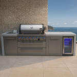 Mont Alpi Deluxe Series 10 Ft Natural Gas Outdoor Kitchen Island w/ Side Burner & Refrigerator (Ships Propane w/ Conversion Kit) - Image 2