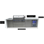 Mont Alpi Deluxe Series 10 Ft Natural Gas Outdoor Kitchen Island w/ Side Burner & Refrigerator (Ships Propane w/ Conversion Kit) - Image 4