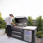 Mont Alpi Black Series 8 Ft Natural Gas Outdoor Kitchen Island w/ Side Burner & Fridge (Ships Propane w/ Conversion Kit) - Image 10