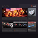 Mont Alpi Black Series 10 Ft Natural Gas Outdoor Kitchen Island w/ Side Burner & Refrigerator (Ships Propane w/ Conversion Kit) - Image 13