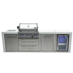Mont Alpi Deluxe Series 9 Ft Propane Outdoor Kitchen Island w/ Side Burner & Refrigerator