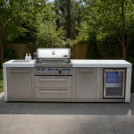Mont Alpi Deluxe Series 9 Ft Propane Outdoor Kitchen Island w/ Side Burner & Refrigerator - Image 2