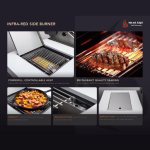 Mont Alpi Deluxe Series 9 Ft Propane Outdoor Kitchen Island w/ Side Burner & Refrigerator - Image 14